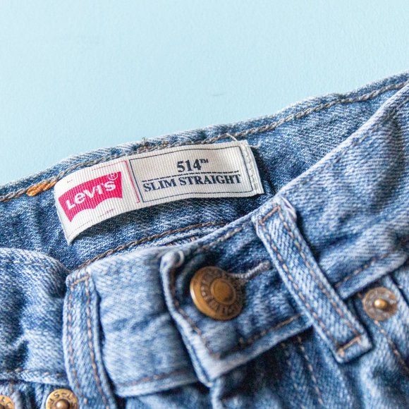 Levi's Kids 514 Straight Medium Wash Blue Jeans - Picture 2 of 6